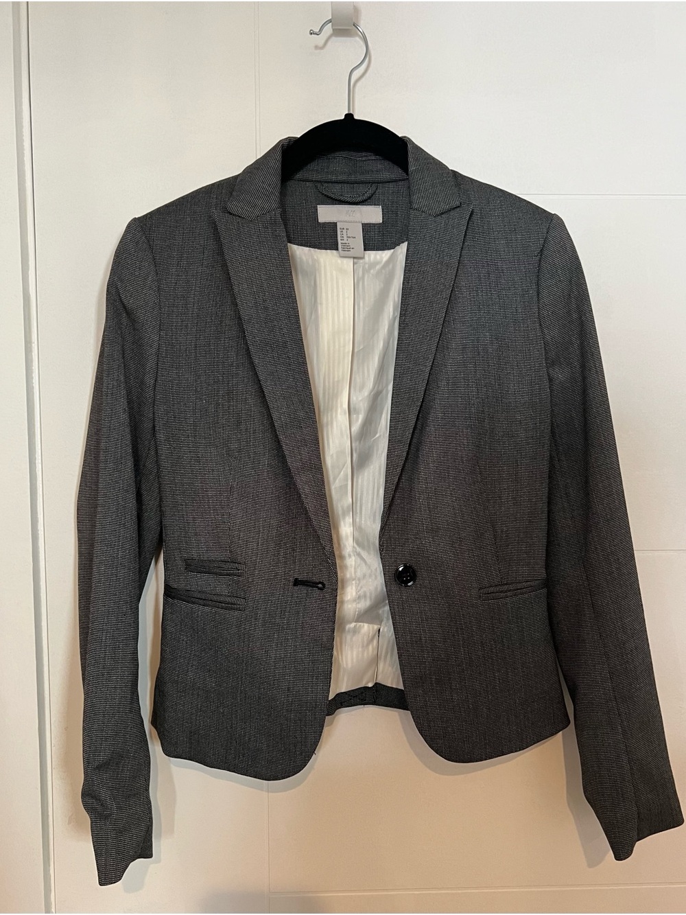 H&M Gray Single-Button Tailored Blazer